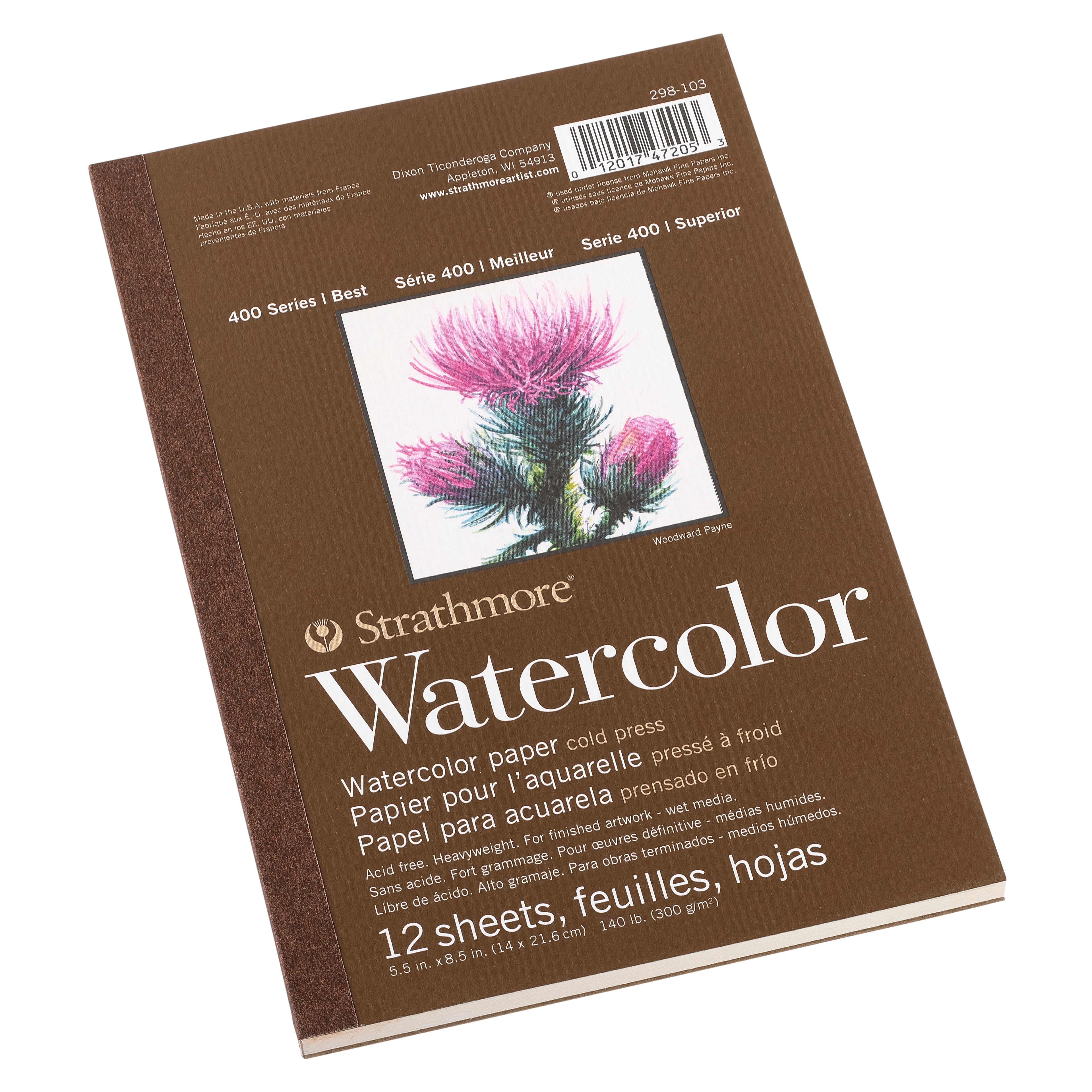 Strathmore 5.5" x 8.5"  400 Series Watercolor Pad - Acid Free Paper for Watercolor, Gouache, Oil Pastel, and Acrylic Paint - Bulk 12 Pack