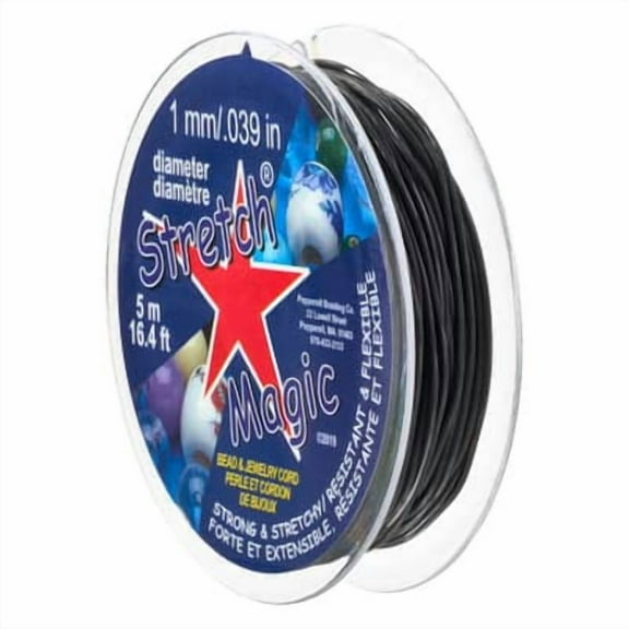 12 Pack: Stretch Magic 1mm Black Bead & Jewelry Cord