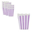 thumbnail image 1 of 12-Pack Striped Popcorn Boxes | 10.5x7.5x2cm Party Food Containers | Yellow, Purple, Red, Green Paper Cartons | Birthday, Cinema, Picnic Snack Packaging, 1 of 6