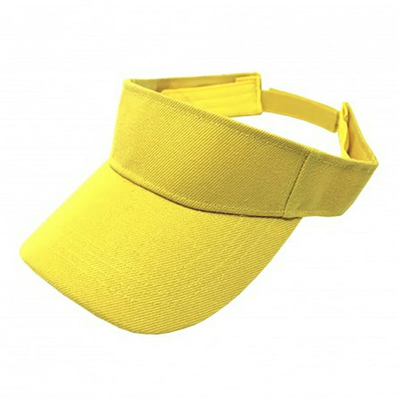 12 Pack Sun Visor Adjustable Cap Hat Athletic Wear - One Dozen (Yellow)