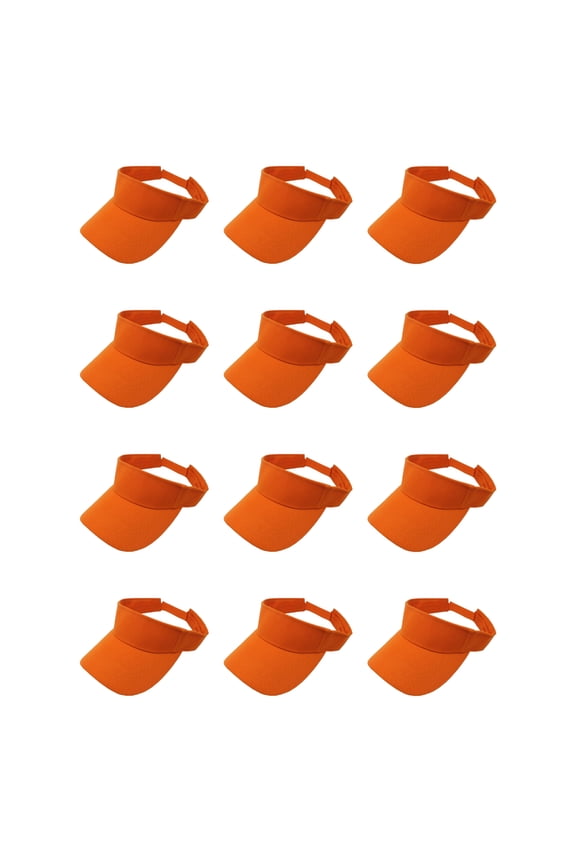 12 Pack Sun Visor Hats Stylish Protection for Sun and Heat (Orange)