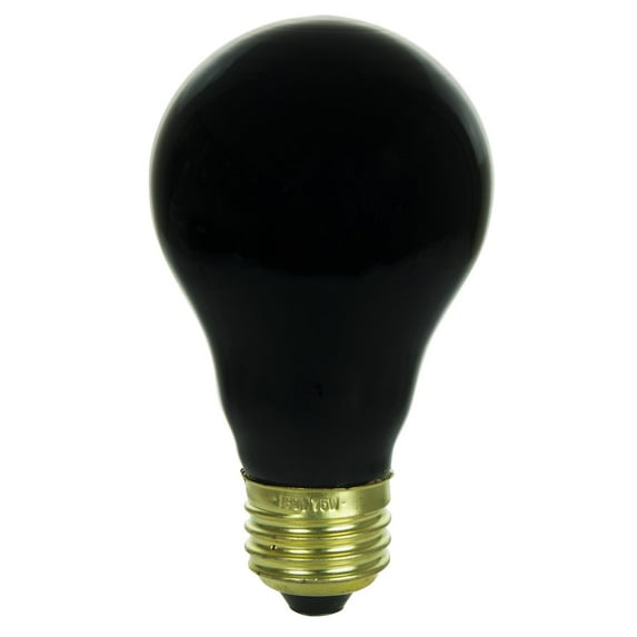 12 Pack Sunlite 01096-SU 75 Watt A19 Black Light Light Bulb, Medium Base, Ceramic