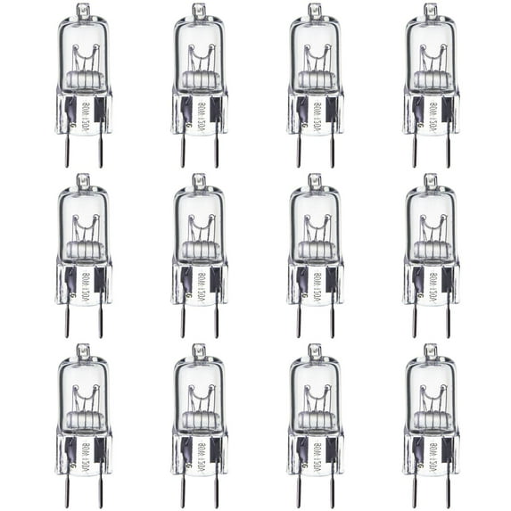 12 Pack Sunlite Halogen 50 Watt Single Ended T3.5 GY8 Base Clear Light Bulb