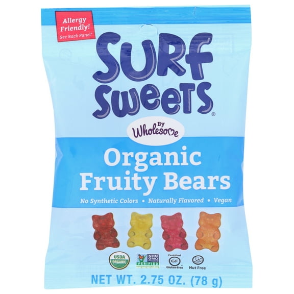 (12 Pack)Surf Sweets Organic Fruity Bears, 2.75 Oz