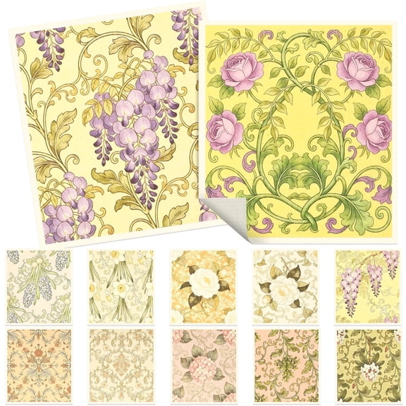 12 Pack Swedish Dishcloths, Cellulose Sponge Cloths for Kitchen, Reusable Paper Towels, Odor-Free Washable Cleaning Rags, Printed