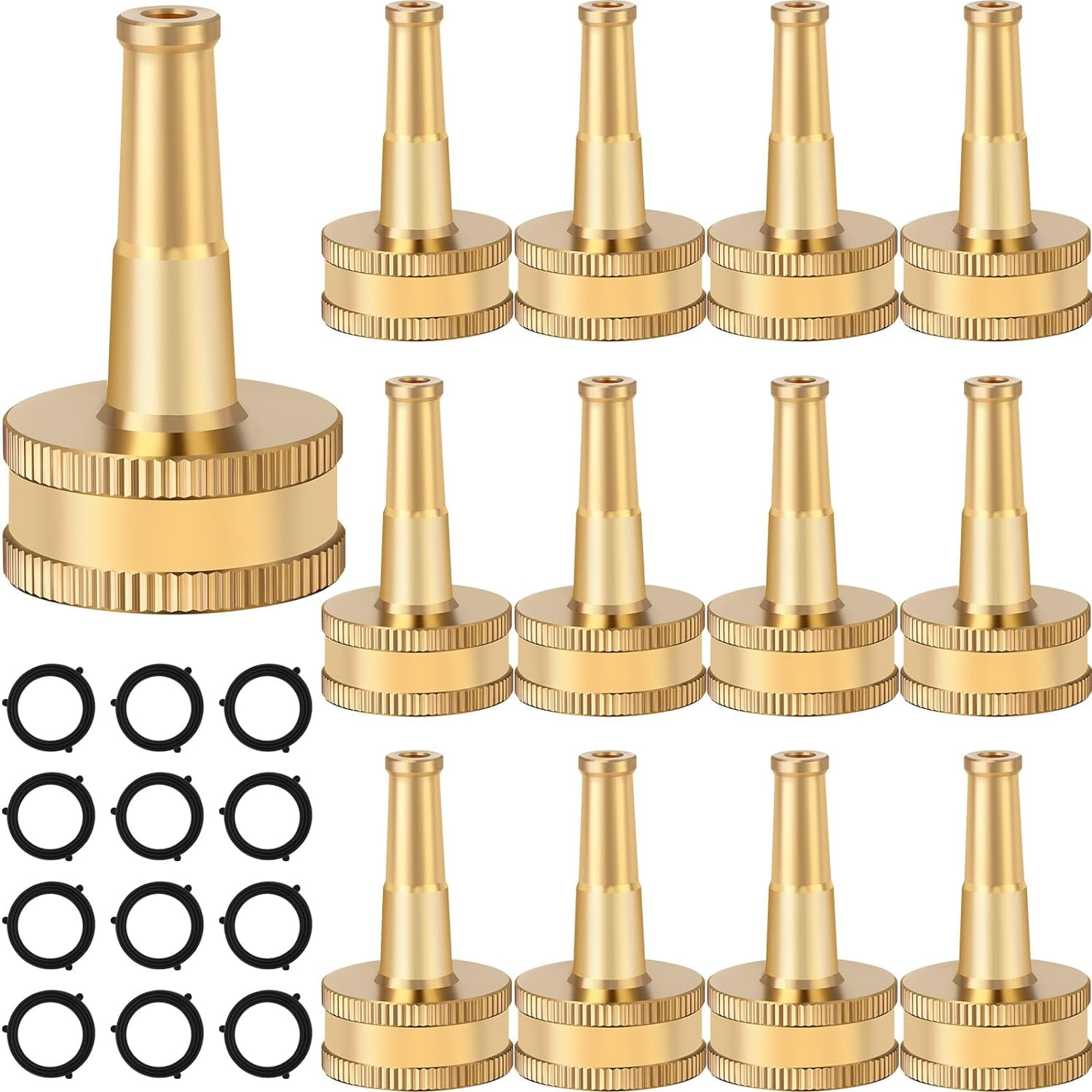 12 Pack Sweeper Nozzle for Garden Hose Solid Brass Jet Sweeper 2" Jet Nozzle with 12 Garden Hose Rubber Washers