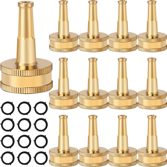 12 Pack Sweeper Nozzle for Garden Hose Solid Brass Jet Sweeper 2" Jet Nozzle with 12 Garden Hose Rubber Washers