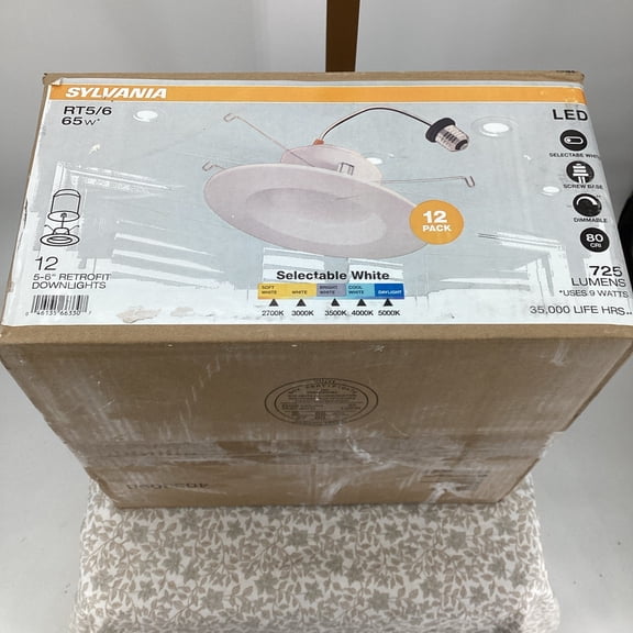 12-Pack Sylvania RT5/6 Inch 65W Retrofit Downlights Dimmable/LED/Recessed ~ NEW!