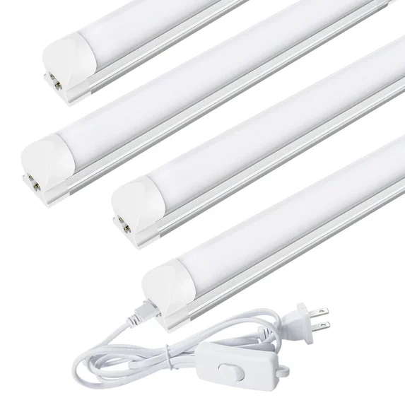 12 Pack T8 2FT LED Shop Lights Fixtures 20W 5000K Garage Ceiling Light