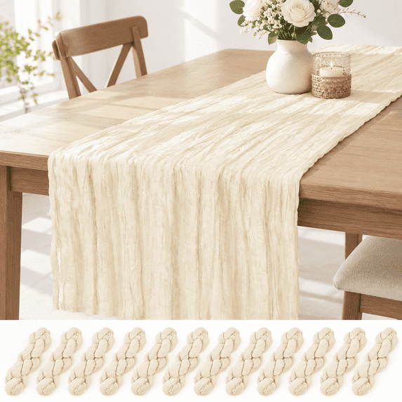 Rustic Modern Table Runner 12 Pack Table Runner 10ft Cheesecloth Rustic Gauze Runners Romantic ...