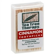 12 PackTea Tree Therapy - Tea Tree Toothpicks Cinnamon, 100 Picks