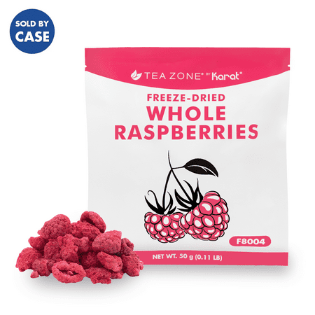 [12 Pack] Tea Zone Freeze-Dried Raspberry, Whole - 1.76 oz