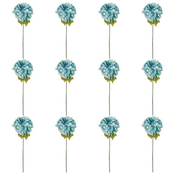Ashland Teal Hydrangea Stem, 12 Pack