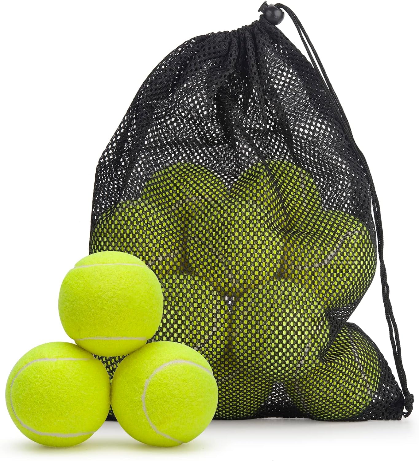 12 Pack Tennis Balls, Advanced Pressure Training Tennis Balls Practice Balls, Tennis Balls for Dogs, Thickened Tennis with Mesh Bag for Transport, Beginner Exercise Ball, Sturdy High Elastic