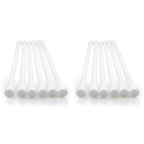 12 Pack Tension Rods, Adjustable Spring Cupboard Bars Rod Curtain Rods White