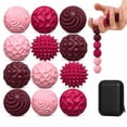 thumbnail image 1 of Kywib Therapy Textured Hand and Muscle Silicone Massage Therapy Ball for Hand and Muscle Relief with Carrying Case, Multicolor, 12 Pack, 1 of 7