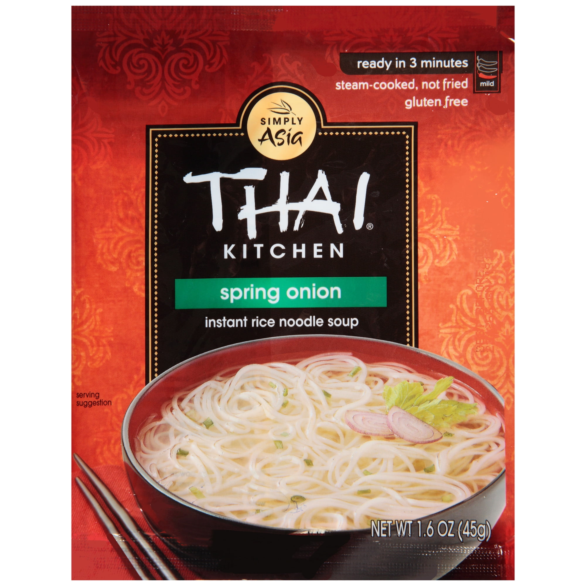 (12 Pack) Thai Kitchen Gluten Free Spring Onion Instant Rice Noodle Soup, 1.6 oz.