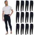 thumbnail image 1 of 12 Pack Thermal Pants for Men, Long Johns Mens Underwear Bulk Wholesale, Cotton, Solid Colors, Shelter Donations (Navy Blue), 1 of 7