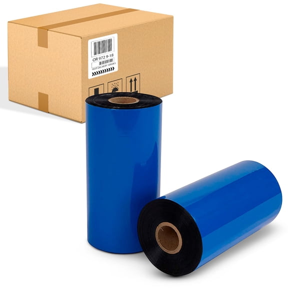 Thermal Wax Ribbon, 1 in Core Industrial Wide Format, 12 Pack, 6 in x 1345 ft