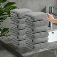 thumbnail image 1 of 12-Pack Thick Soft Absorbent Bath Towels, Polyester Fiber, Multipurpose Home Spa Towel Set for Bath and Face, 1 of 5