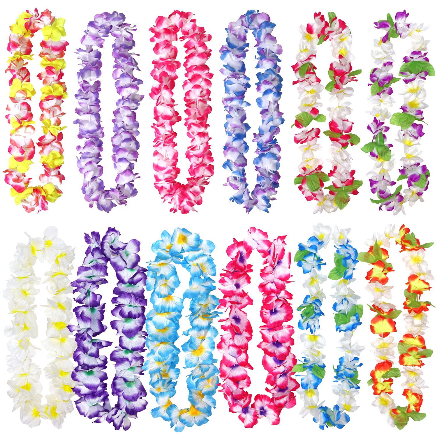 100 Collane Hawaiane Leis Per Festa Hula Luau – Bomboniere E Decorazioni, Circonferenza 108 Cm