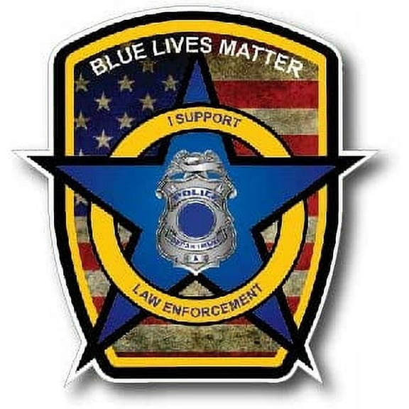 12 Pack Thin Blue Line Blue Lives Matter Badge Decal Sticker for Car, Truck, SUV, Boat, Kayak, RV, Peel and Stick to Any Clean, Smooth Surface!