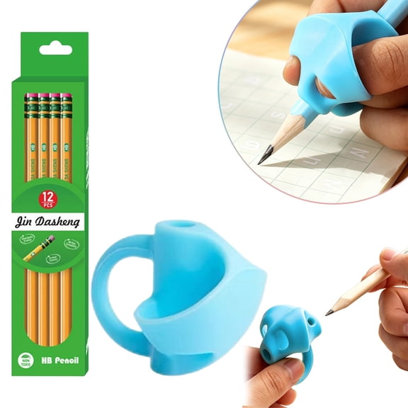 12 Pack Ticonderoga My First Pencil #2 Hb Pre-Sharpened Wood Pencils With Random Color Posture Corrector,Thick Ergonomic Barrel,Smooth Graphite Core,Writing Supplies Set,Studying&nbsp;Essentials