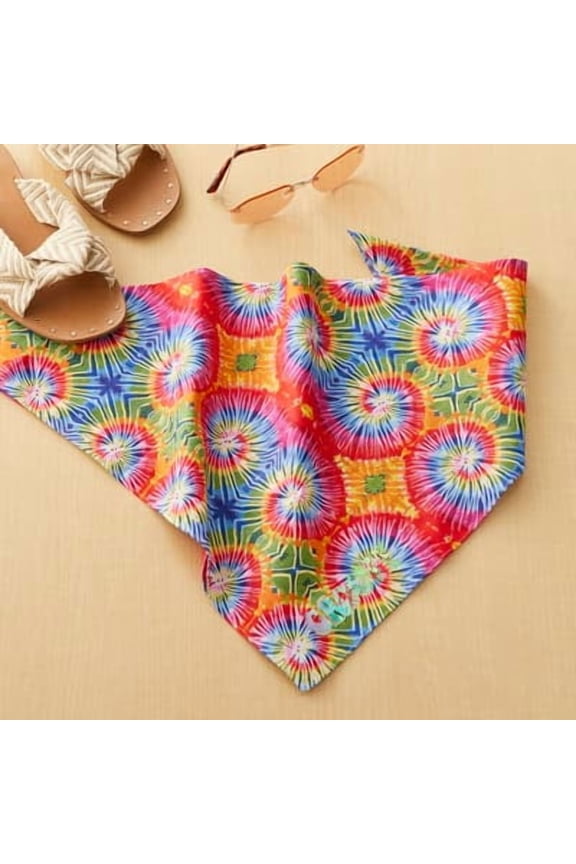 12 Pack: Tie-Dye Swirl Cotton Bandana by Make Market