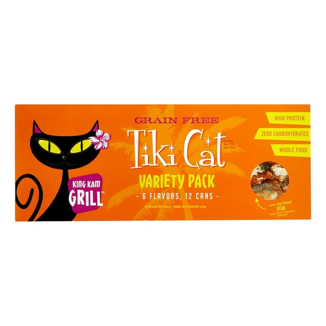 (12 Pack) Tiki Cat King Kamehameha Luau Variety Pack Wet Cat Food, 2.8 oz. Cans