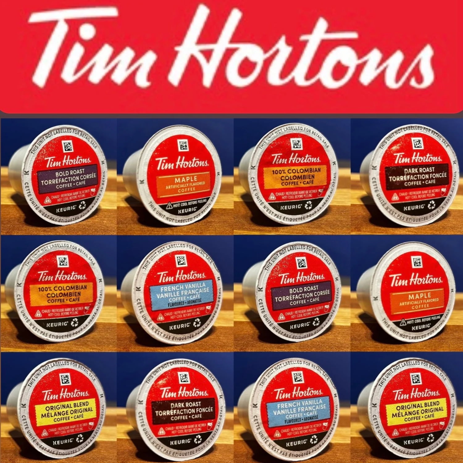 12Pack Tim Horton's KCup Coffee Sample Pack, 6 Different Flavors and