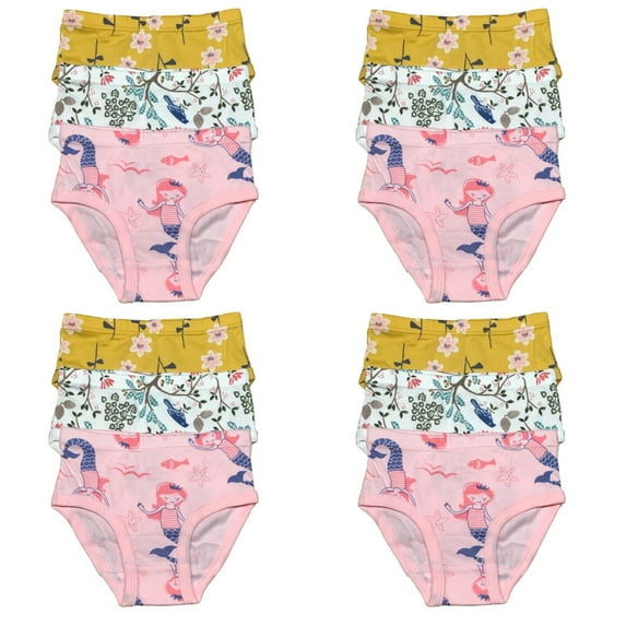 12 Pack Toddler Little Girls Kids Cotton Briefs Underwear, Hipster Panties Size 2T 3T 4T 5T 6T