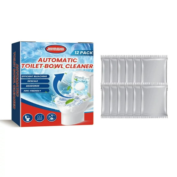 12-Pack Toilet Bowl Cleaner Tablets - Fast Dissolving  Stain Remover  Bleach-Based  Mint Scent  Ceramic Safe  No Residue  Sanitizing & Deodorizing.
