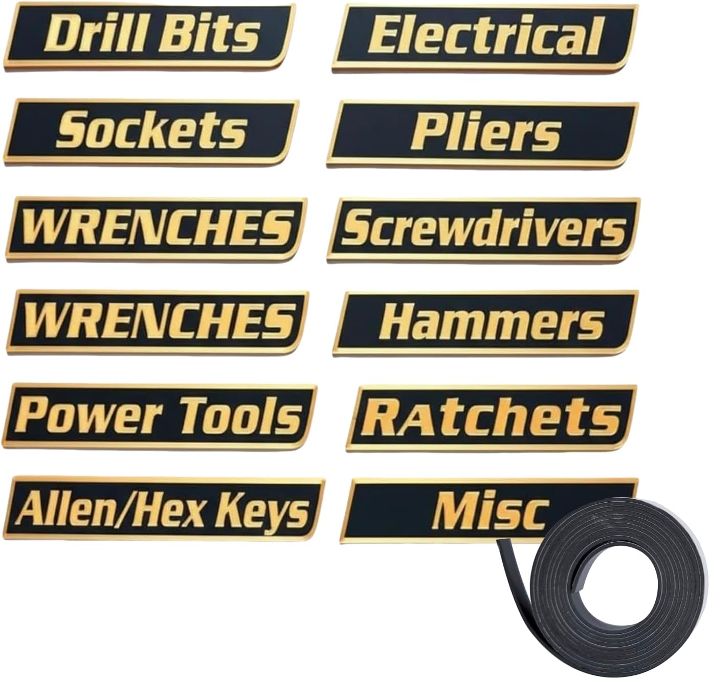 12 Pack Toolbox Organization Magnetic, Magnetic Tool Box Labels, 3D ...