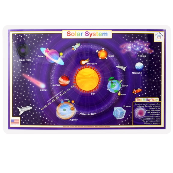 12 Pack: Tot Talk Solar System Placemat
