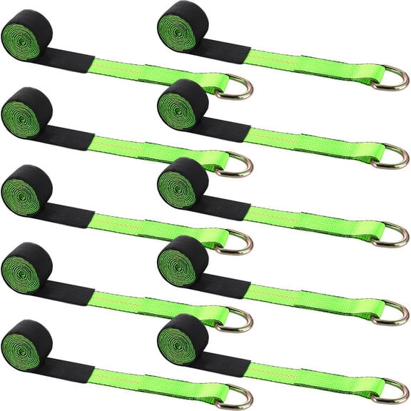 12 Pack Tow Truck Straps with D Ring 11, 000 Lbs Break Strength D Ring Auto Tie Down Wheel Lift Trailer Strap for Hauling Utv SUV Wrecker Rollback