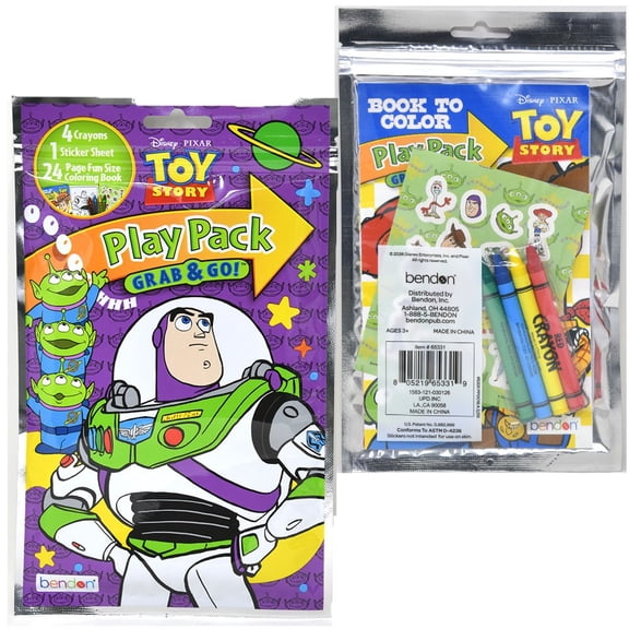 12 Pack Toy Story Grab n Go Play Pack Activity Play Packs with Coloring Book, Stickers, and Crayons( 12 Set)