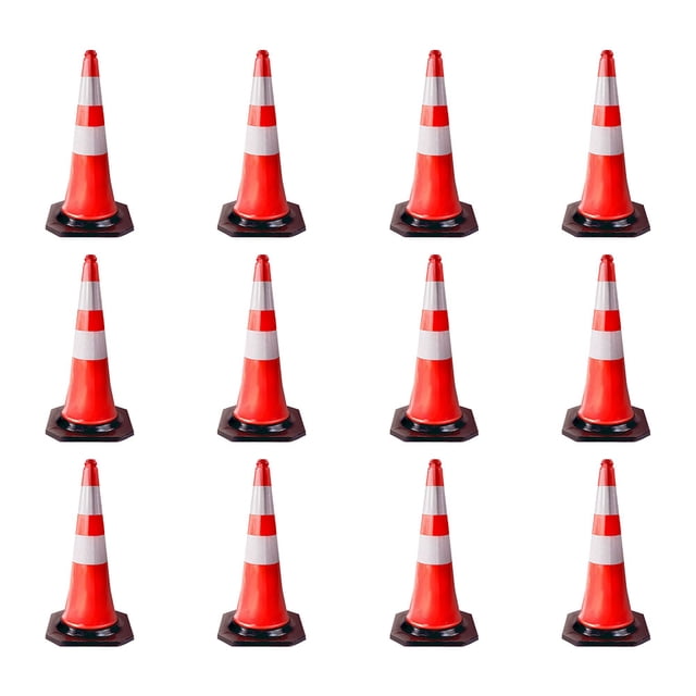 Construction Cones 18 Orange Cones With 2 Reflective Collars Safety
