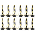 thumbnail image 1 of 12 Pack Traffic Delineator Post Cones with Fillable Base, Adjustable Plastic Safety Barrier with 5Ft Plastic Chain, Outdoor and Indoor Crowd Control Stanchion for Traffic Control and warning W/R, 1 of 8