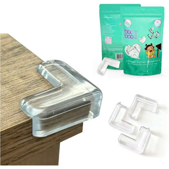 12-Pack Transparent Corner Protectors, BPA-Free L-Shape Edge Guards for Furniture & Baby Safety