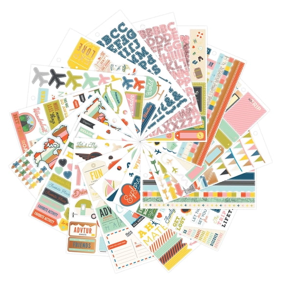 Recollections Travel Sticker Book, 12 Pack