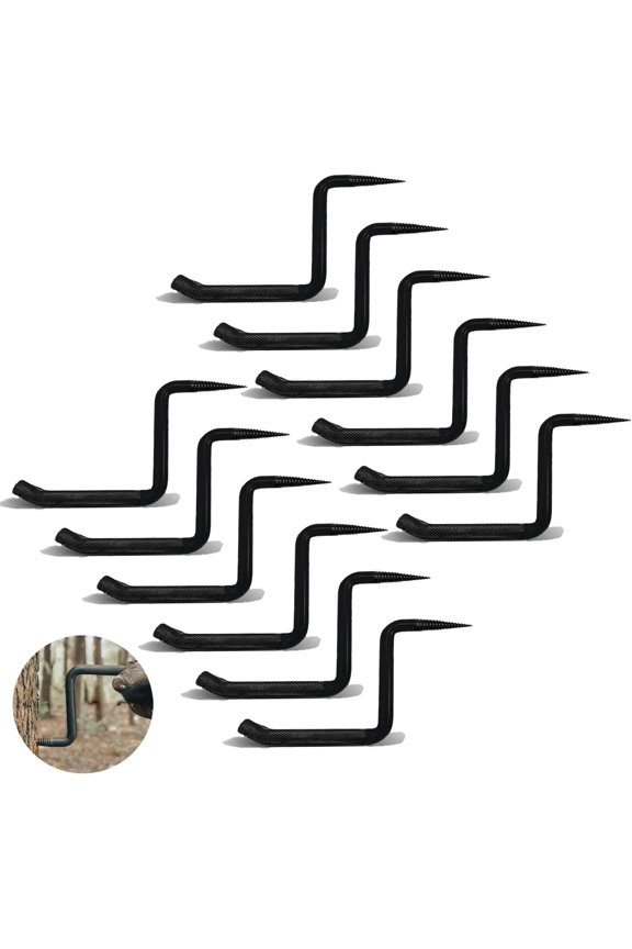 12 Pack Tree Steps 4 inch Screw in Tree Steps for Hunting, Tree Steps with Slip-Resistant knurling Pattern, Screw Mount for Climbing to Tree Stands and Hunting Climbing