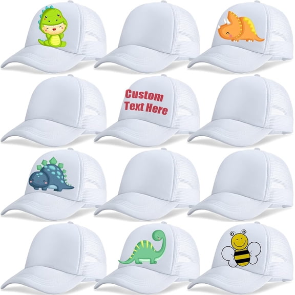 12 Pack Trucker Hat for  Summer Polyester Mesh Cap Adjustable Sublimation Blank Hats Baseball Caps for Outdoor