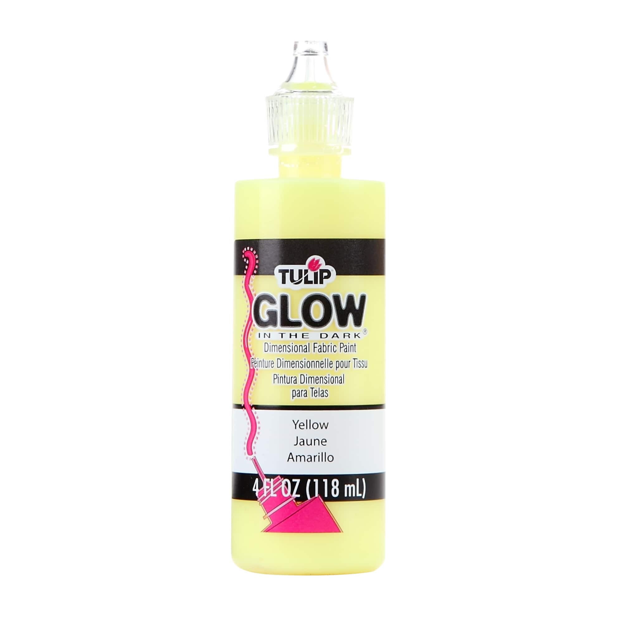 12 Pack Tulip® GlowintheDark® Yellow Dimensional Fabric Paint