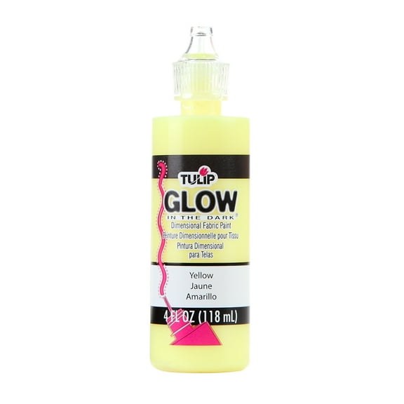 Tulip Glow-in-the-Dark Yellow Dimensional Fabric Paint, 12 Pack
