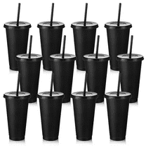 12 Pack Tumbler with Straw and Lid Bulk Plastic Cups Water Bottle Iced Coffee Travel Mug Reusable Party Favor Cups