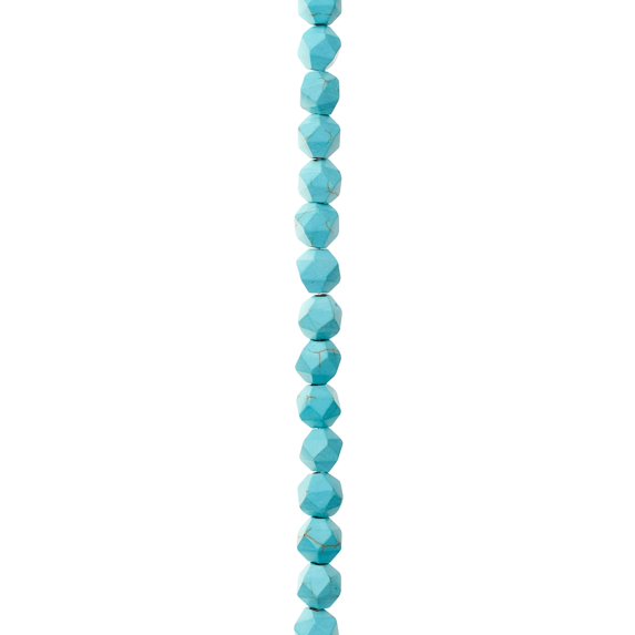 Bead Landing Turquoise Reconstituted Howlite Faceted Beads, 8mm, 12 Pack