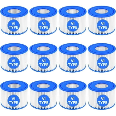 12 Pack Type VI Hot Tub Filter Cartridge Compatible with Lay-Z-Spa, Coleman SaluSpa,90352E 58323 58324 58323E 90427E 90363E 60311E, Swimming Pool Pump Filter Cartridge