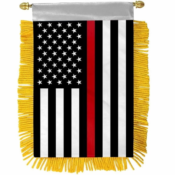 12 Pack USA Thin Red Line Fire Fighter Department 4"x6" Mini Window Banner Flag