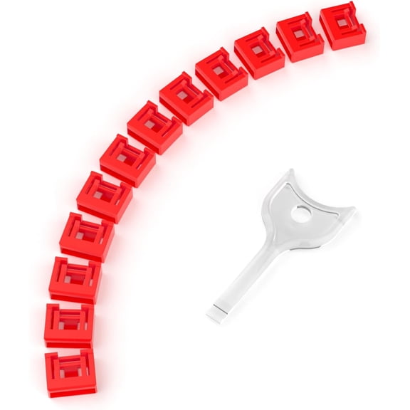 12-Pack USB-A Port Locks with 1 Key,Laptop Security Locks for Physical Security and Malware Protection, Removable USB-A Port Locks for PC Laptops, Protecting Data and Information Security (Red)