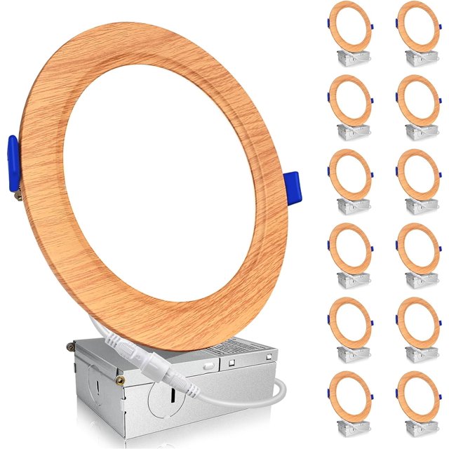12 Pack Ultra Thin Recessed Lighting 6 Inch with Junction Box, Exterior